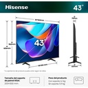 Hisense QLED TV 43A6S, Escalador 4K IA, Control por voz, Smooth Motion IA