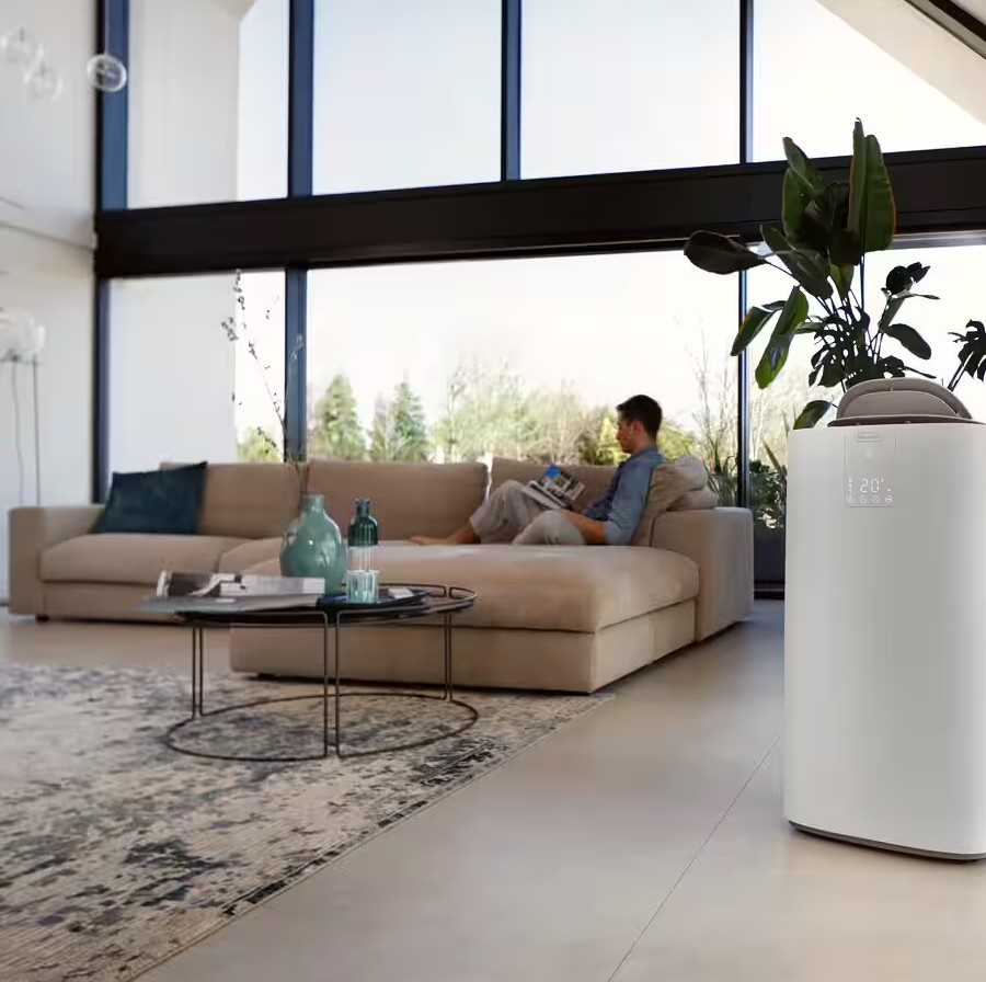 DeLonghi Pinguino GentleJet, aire acondicionado portátil, aparato 3 en 1: ventilador, aire acondicionado y deshumidificador, hasta 110 m³, Clase A+