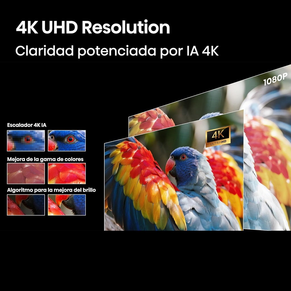 Mini Proyector Hisense Smart Tricroma Hisense UHD 4K, 65 a 300 pulgadas, 2500 Lumenes, Dolby Atmos, Dolby Vision, IMAX enhanced, HDR