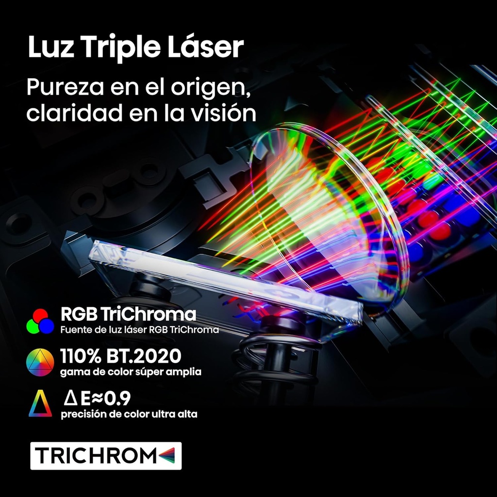 Mini Proyector Hisense Smart Tricroma Hisense UHD 4K, 65 a 300 pulgadas, 2500 Lumenes, Dolby Atmos, Dolby Vision, IMAX enhanced, HDR
