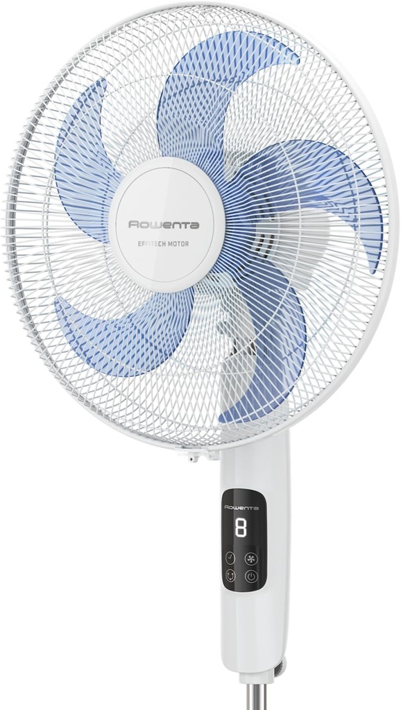 Rowenta VU5450F0, ventilador de pie, Turbo Silence, 8 velocidades, mando a distancia, 35 dB, 55 W