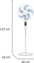Rowenta VU5450F0, ventilador de pie, Turbo Silence, 8 velocidades, mando a distancia, 35 dB, 55 W