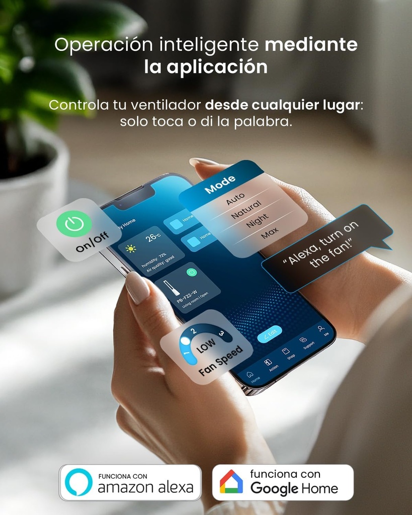 Midea AMS150-PBW, Ventilador sin aspas 33 W, 10 Velocidades