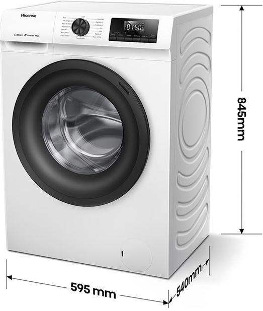 Hisense WF1Q9041BW, Lavadora, Clase A, Capacidad 9 Kg , 1400 rpm, Color Blanco