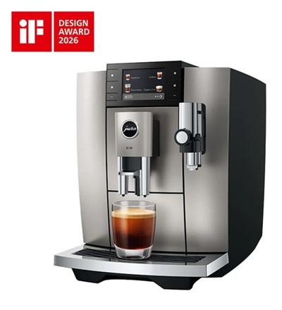JURA E8 Midnight Silver, cafetera superautomática, pantalla a color de 3,5", 7 niveles de molienda