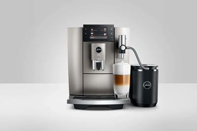 JURA E8 Midnight Silver, cafetera superautomática, pantalla a color de 3,5", 7 niveles de molienda