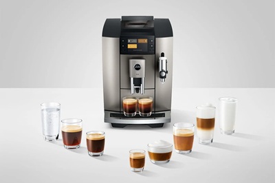 JURA E8 Midnight Silver, cafetera superautomática, pantalla a color de 3,5", 7 niveles de molienda
