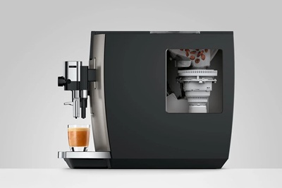 JURA E8 Midnight Silver, cafetera superautomática, pantalla a color de 3,5", 7 niveles de molienda