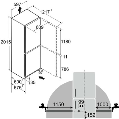 Liebherr CBNstd 579i-20, combi biofresh 201,7cm cíclico + congelador no frost, clase D