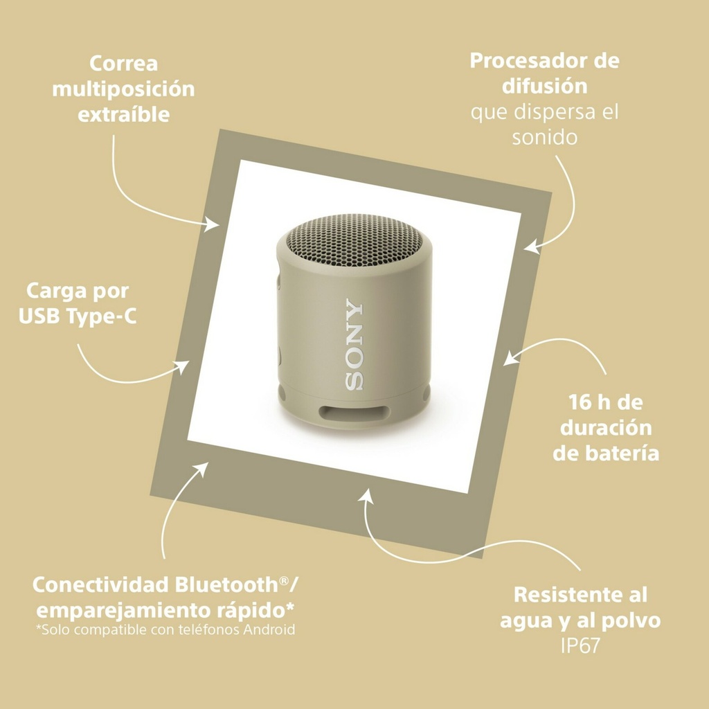 ALTAVOZ SONY BT SRSXB13C IP67 GRIS