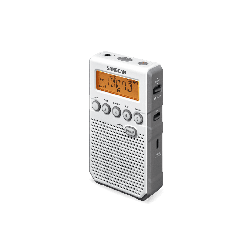 RADIO DE BOLSILLO AM/FM ESTÉREO DT-800 BLANCA SANGEAN