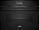 Siemens CB774G1B1, horno compacto, pirolítico, display TFT touch, iQ700, negro