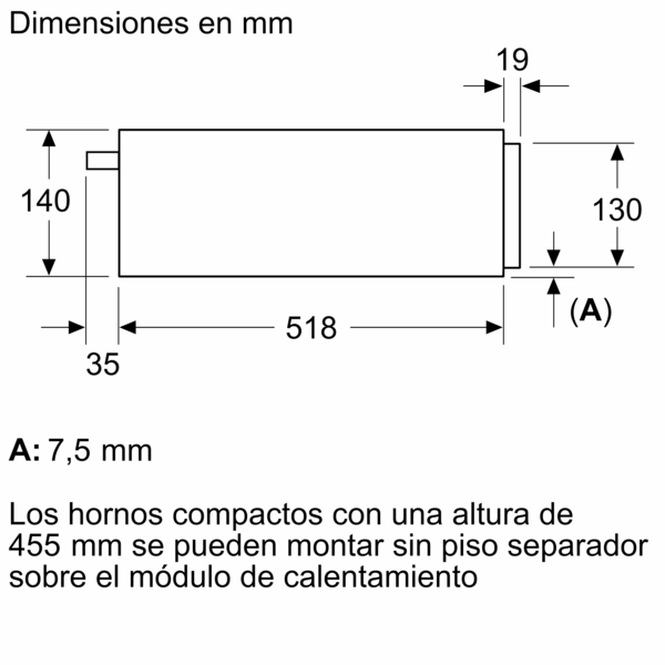 Siemens BI710C1B1, módulo de calentamiento, 60 x 14 cm, iQ700, Negro