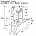 Siemens LC91KLT60, campana de pared inclinada, sensor automático, 1007 m³/h, iQ700