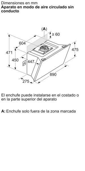 Siemens LC91KLT60, campana de pared inclinada, sensor automático, 1007 m³/h, iQ700