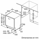Siemens SX65ZX07CE, lavavajillas integración 60cm, clase B, 3ª bandeja, secado Zeolitas, XXL, iQ500