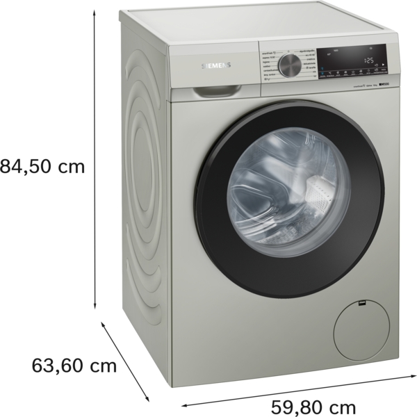 Siemens WG56G2ZXES, Lavadora de carga frontal, 10 kg, 1600 r.p.m., Acero antihuellas, iQ500