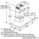 Siemens LC96BBC50, Campana decorativa de pared 90 cm Acero inoxidable