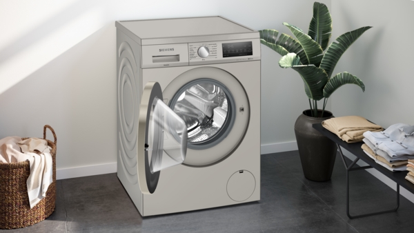 Lavadora Siemens WU14UT6KES,Lavadora de carga frontal, 9 kg, 1400 r.p.m., Acero antihuellas, iQ500