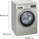 Lavadora Siemens WU14UT6KES,Lavadora de carga frontal, 9 kg, 1400 r.p.m., Acero antihuellas, iQ500