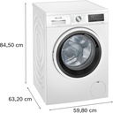 Lavadora Siemens WU14UT62ES, Lavadora de carga frontal, 9 kg, 1400 r.p.m, iQ500