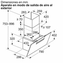 Siemens LC87KFN60, Campana decorativa de pared 80 cm Cristal negro A+