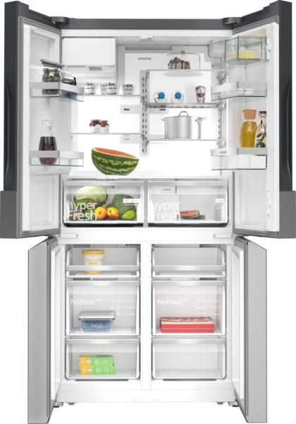 Siemens KF96DPPEA, Frigorífico americano, dispensador con toma de agua, 4 puertas, No Frost, 183 x 90,5 cm, inox, iQ700_1
