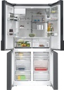 Siemens KF96DAXEA, Frigorífico americano, dispensador con toma de agua, 4 puertas, No Frost, 183 x 90,5 cm, black Inox, iQ500
