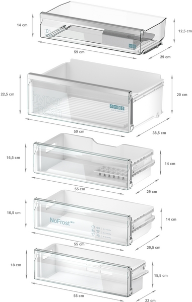 Siemens KB96NADD0 Frigorífico combinado integrable, inox , not frost, 194 x 71 cm, IQ500