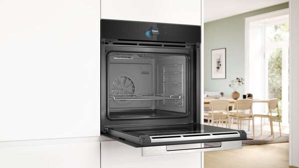 BOSCH HSG7584B1, horno con 100 % vapor, 60 x 60 cm, cristal negro, serie 8