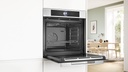 Bosch HSG7361W1, horno multifunción 100 % vapor, AirFry, sonda térmica, cristal blanco, serie 8