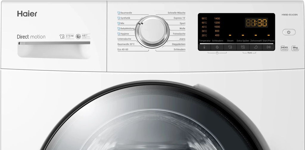 Haier HW80-BP1439N, Lavadora 8KG Clase A  1400RPM Blanca
