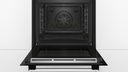 Bosch HRA574BS0, horno multifunción con vapor, AirFry, sonda térmica, cristal negro y acero inox, serie 4
