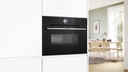 Bosch CMG7761B1, Hornos compactos con microondas, airfry, función crispy, cristal negro, serie 8