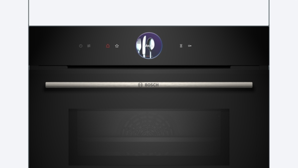 Bosch CMG7761B1, Hornos compactos con microondas, airfry, función crispy, cristal negro, serie 8