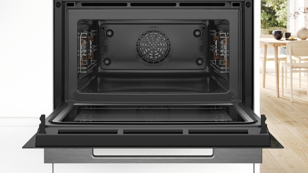 Bosch CMG7241W1, horno compacto con microondas, airfry, cristal blanco, serie 8