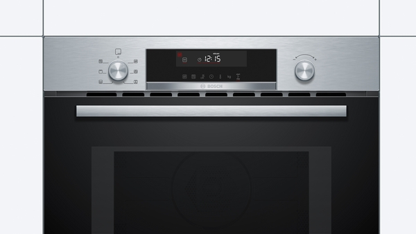 Bosch CMA585GS0, horno compacto con microondas, cristal negro y acero inox, serie 6