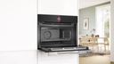 Bosch CBG7341B1, horno compacto multifunción, cristal negro, serie 8