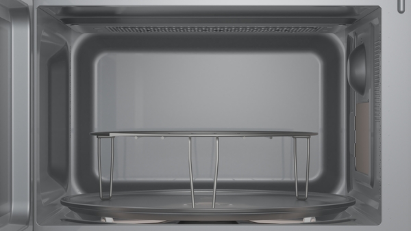 Bosch FEL023MS2, Microondas con plato giratorio, inox, cristal negro y acero, serie 2
