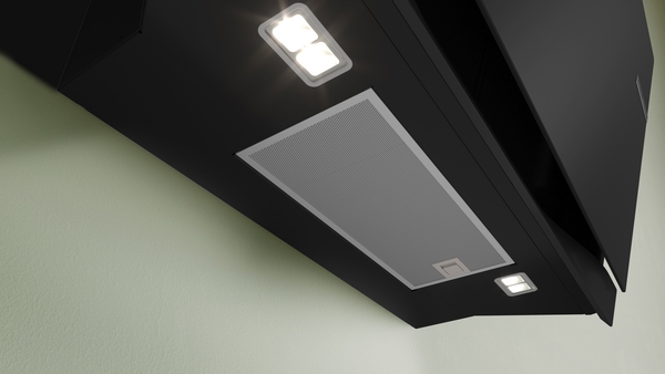 Bosch DWK91LT60, Campana decorativa inclinada, cristal negro ,serie 8