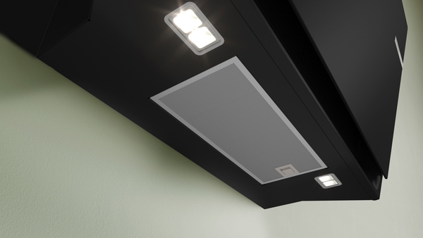 Bosch DWK81AN60, Campanas decorativas inclinadas, cristal negro , serie 6