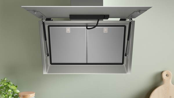 Bosch DWK81AN20, Campanas decorativas inclinadas, cristal blanco, serie 6