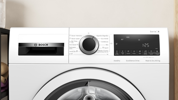 Bosch WNA13401ES, lavadora-secadora Ecosilence, lavadora con autodosificación i-DOS, 9 KG, 1400RPM, clase E , Serie 4