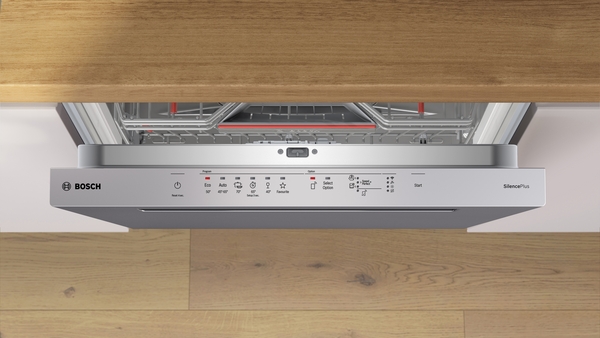 Bosch SMP4ECS71S, lavavajillas semi-integrable, ancho 60 cm, 3ª bandeja, clase B, inox, Serie 4