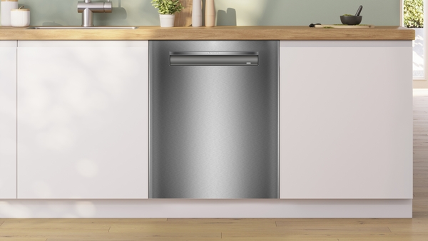 Bosch SMP4ECS71S, lavavajillas semi-integrable, ancho 60 cm, 3ª bandeja, clase B, inox, Serie 4