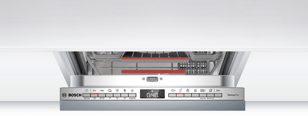 Bosch SPH4EKX24E, lavavajillas integrable, ancho 45 cm, puerta deslizante, cestas 2/2, clase C, inox, Serie 4