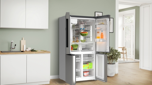 Bosch KFD96APEA, Frigorífico americano, dispensador con toma de agua, 4 puertas, No Frost, 183 x 90,5 cm, Inox, Serie 6