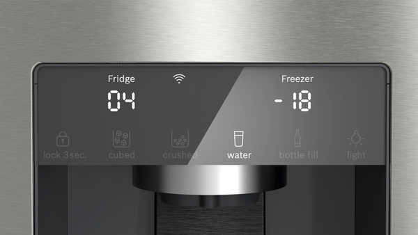 Bosch KFD96APEA, Frigorífico americano, dispensador con toma de agua, 4 puertas, No Frost, 183 x 90,5 cm, Inox, Serie 6