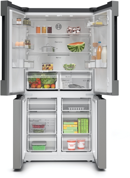 Bosch KFN96VPEA, Frigorífico americano, 4 puertas, No Frost, 183 x 91 cm, Inox, Serie 4