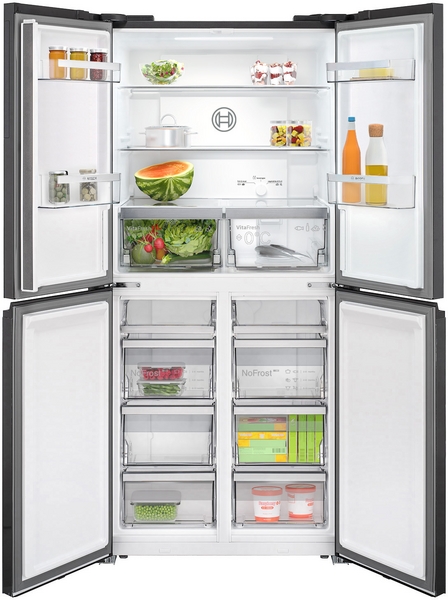 Bosch KMC85LBEA, Frigorífico americano, 4 puertas, No Frost, 190 x 85 cm, Inox, Serie 4
